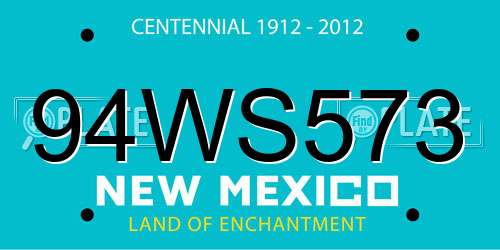 94WS573 New Mexico License Plate