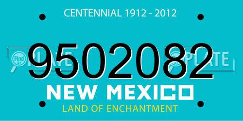 9502082 New Mexico License Plate