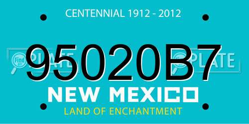 95020B7 New Mexico License Plate