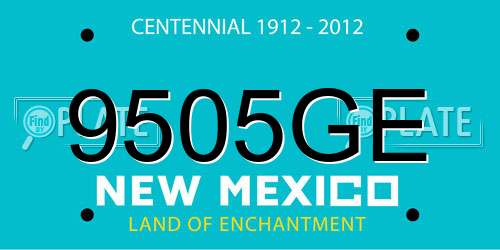 9505GE New Mexico License Plate