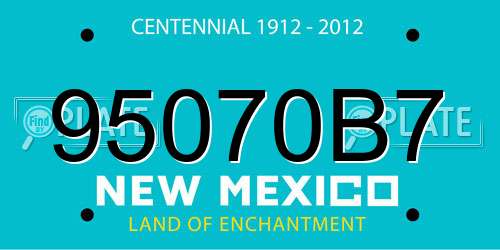 95070B7 New Mexico License Plate