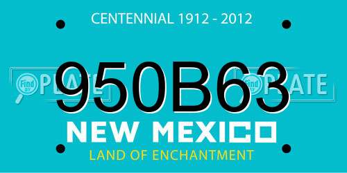 950B63 New Mexico License Plate