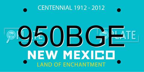 950BGE New Mexico License Plate