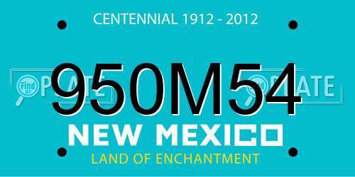 950M54 New Mexico License Plate