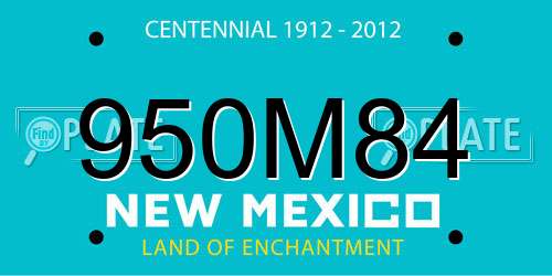 950M84 New Mexico License Plate