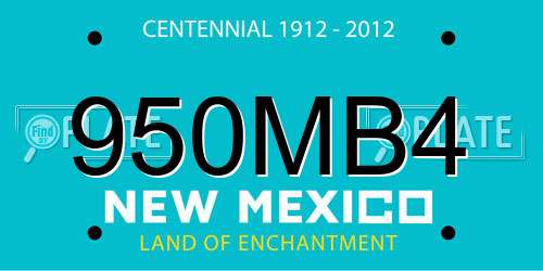 950MB4 New Mexico License Plate