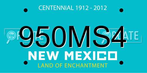 950MS4 New Mexico License Plate