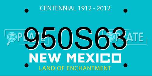 950S63 New Mexico License Plate