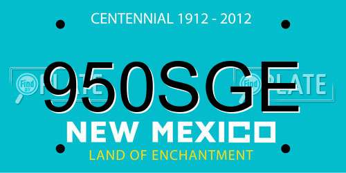 950SGE New Mexico License Plate