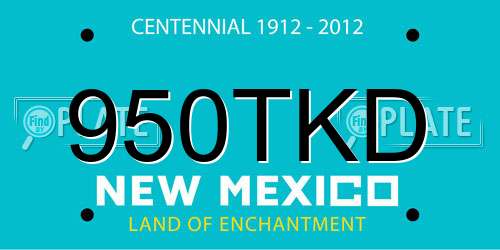 950TKD New Mexico License Plate