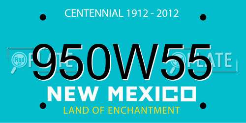 950W55 New Mexico License Plate