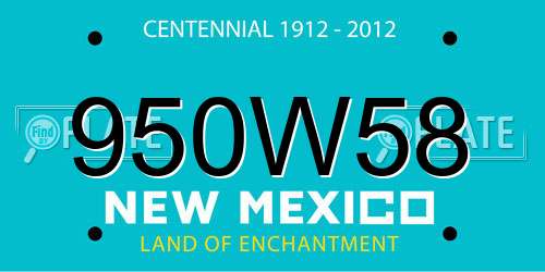950W58 New Mexico License Plate