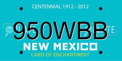 950WBB New Mexico License Plate