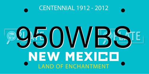 950WBS New Mexico License Plate