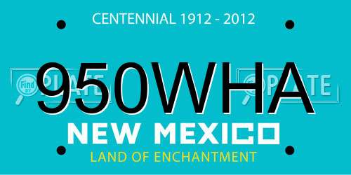 950WHA New Mexico License Plate