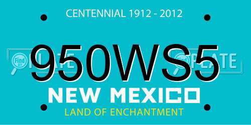 950WS5 New Mexico License Plate