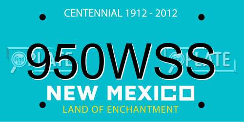 950WSS New Mexico License Plate