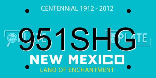 951SHG New Mexico License Plate