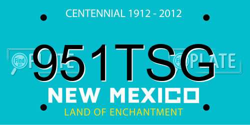951TSG New Mexico License Plate