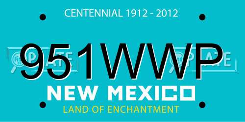 951WWP New Mexico License Plate