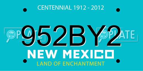 952BY2 New Mexico License Plate