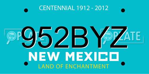 952BYZ New Mexico License Plate