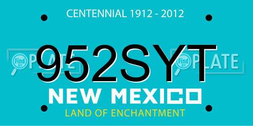 952SYT New Mexico License Plate