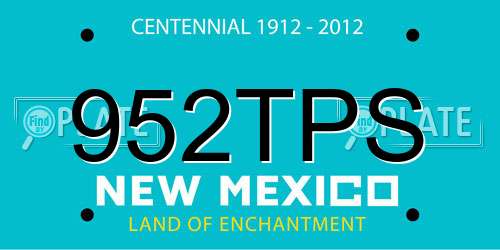 952TPS New Mexico License Plate