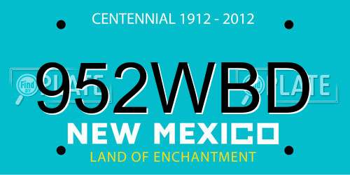 952WBD New Mexico License Plate