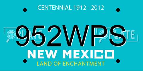 952WPS New Mexico License Plate