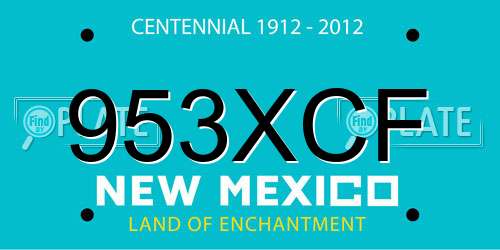 953XCF New Mexico License Plate