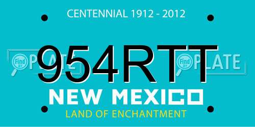 954RTT New Mexico License Plate
