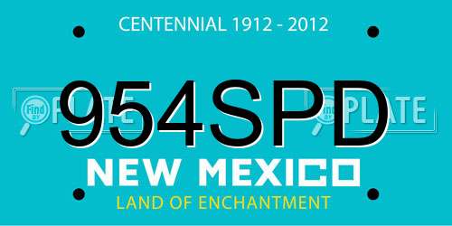 954SPD New Mexico License Plate