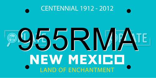 955RMA New Mexico License Plate