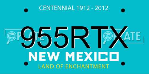 955RTX New Mexico License Plate