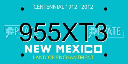 955XT3 New Mexico License Plate
