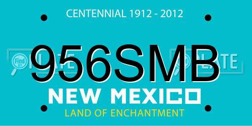 956SMB New Mexico License Plate