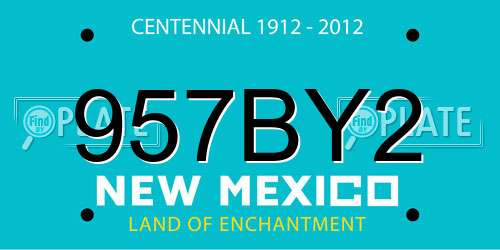 957BY2 New Mexico License Plate