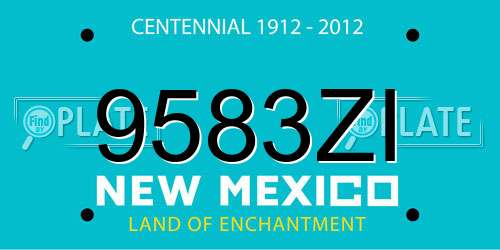 9583ZI New Mexico License Plate