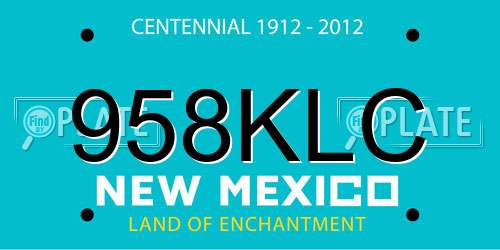 958KLC New Mexico License Plate