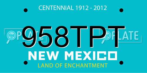 958TPT New Mexico License Plate