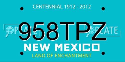 958TPZ New Mexico License Plate