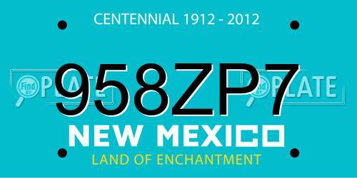958ZP7 New Mexico License Plate