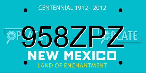 958ZPZ New Mexico License Plate