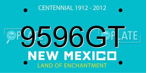 9596GT New Mexico License Plate