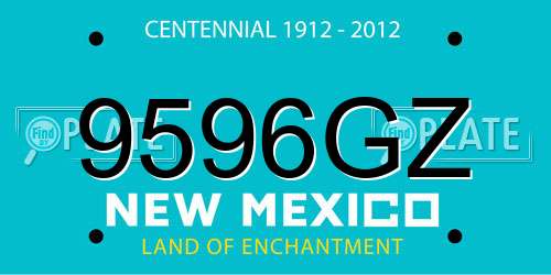 9596GZ New Mexico License Plate