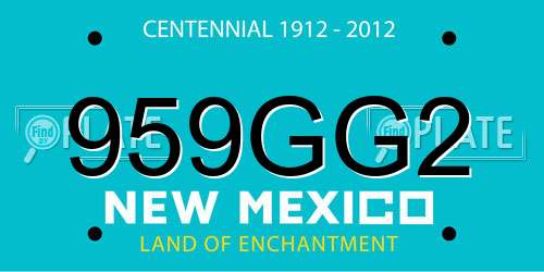 959GG2 New Mexico License Plate