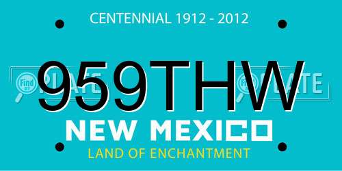 959THW New Mexico License Plate