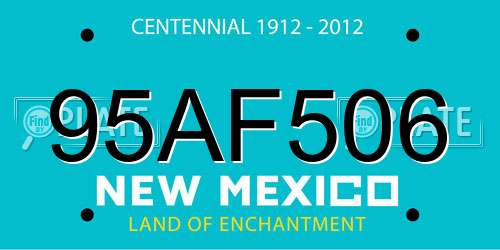 95AF506 New Mexico License Plate