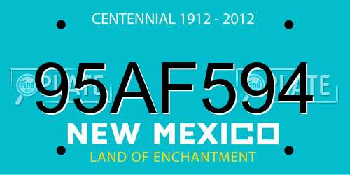 95AF594 New Mexico License Plate